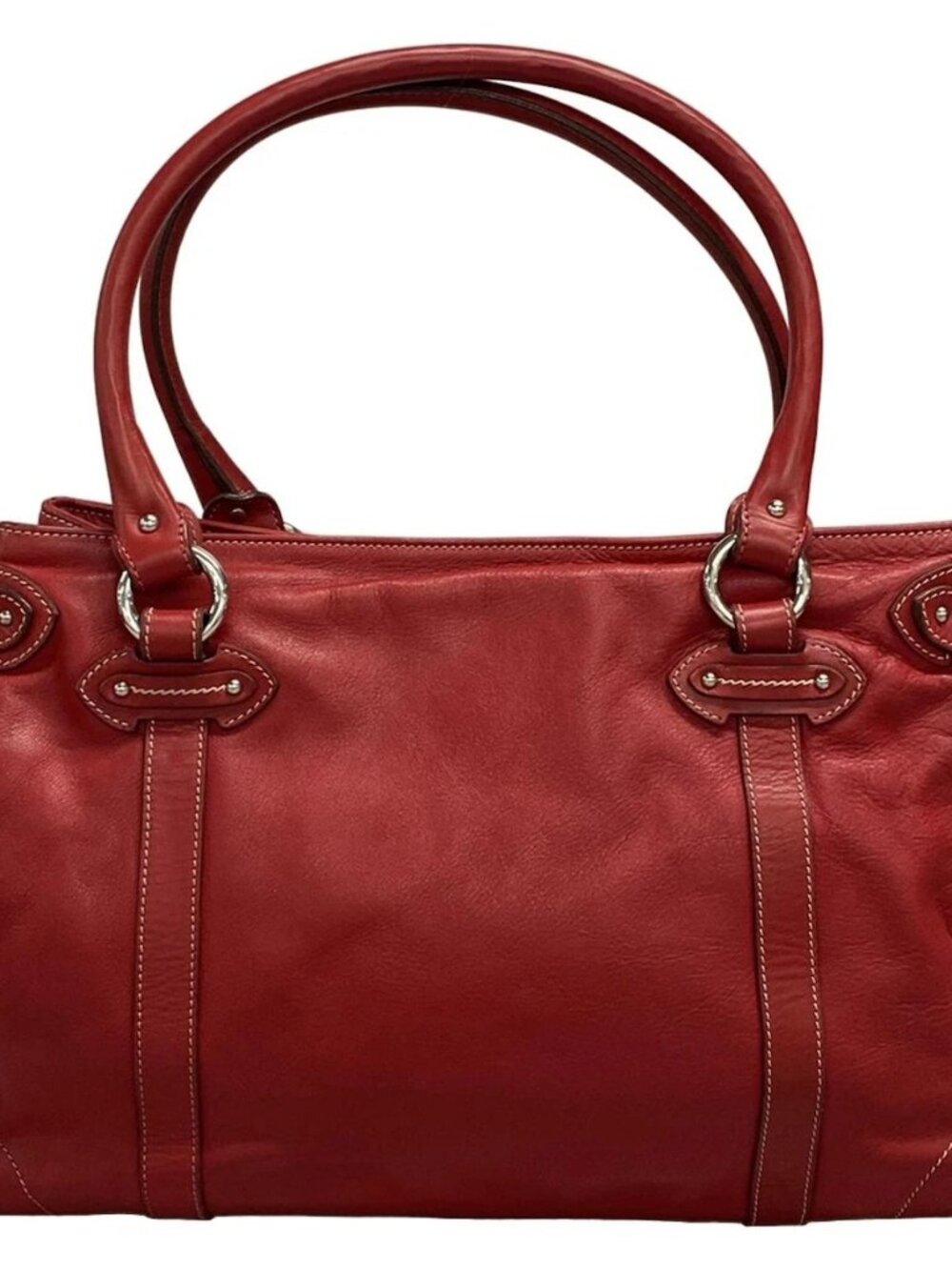 DIOR/ChristianDior Saint Germain / Vintage Traveler Red Leather Tote Bag - Picture 2 of 15
